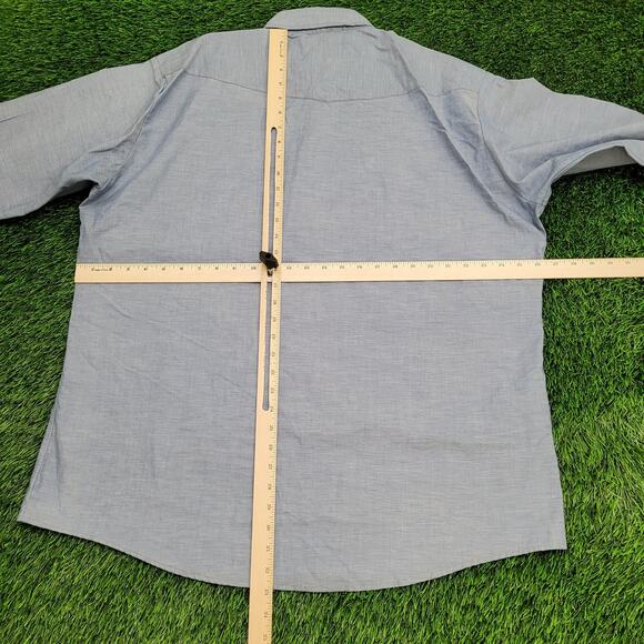 Vintage 80s Saddle-King Pearl-Snap Shirt 3XL 26x33 Poplin - Picture 5 of 10